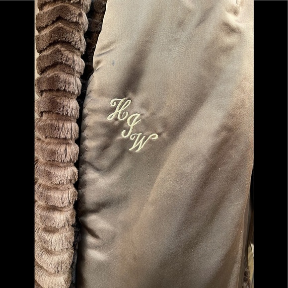 Dworkin Furs Brown Persian Lamb & Sheared Beaver Trim Fur Coat Jacket Small - Picture 12 of 12